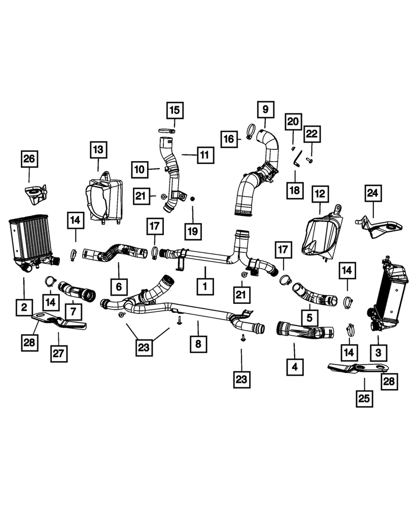 Intercooler Hose Kit-VIN: H Mopar 52014692AB fits 12-16 Fiat 500