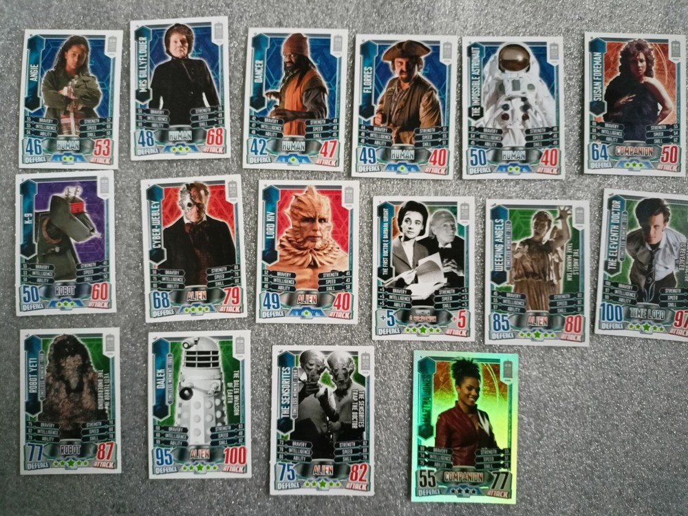 Doctor Who 50th Anniversary Alien Attax 16x Trading Cards Bundle