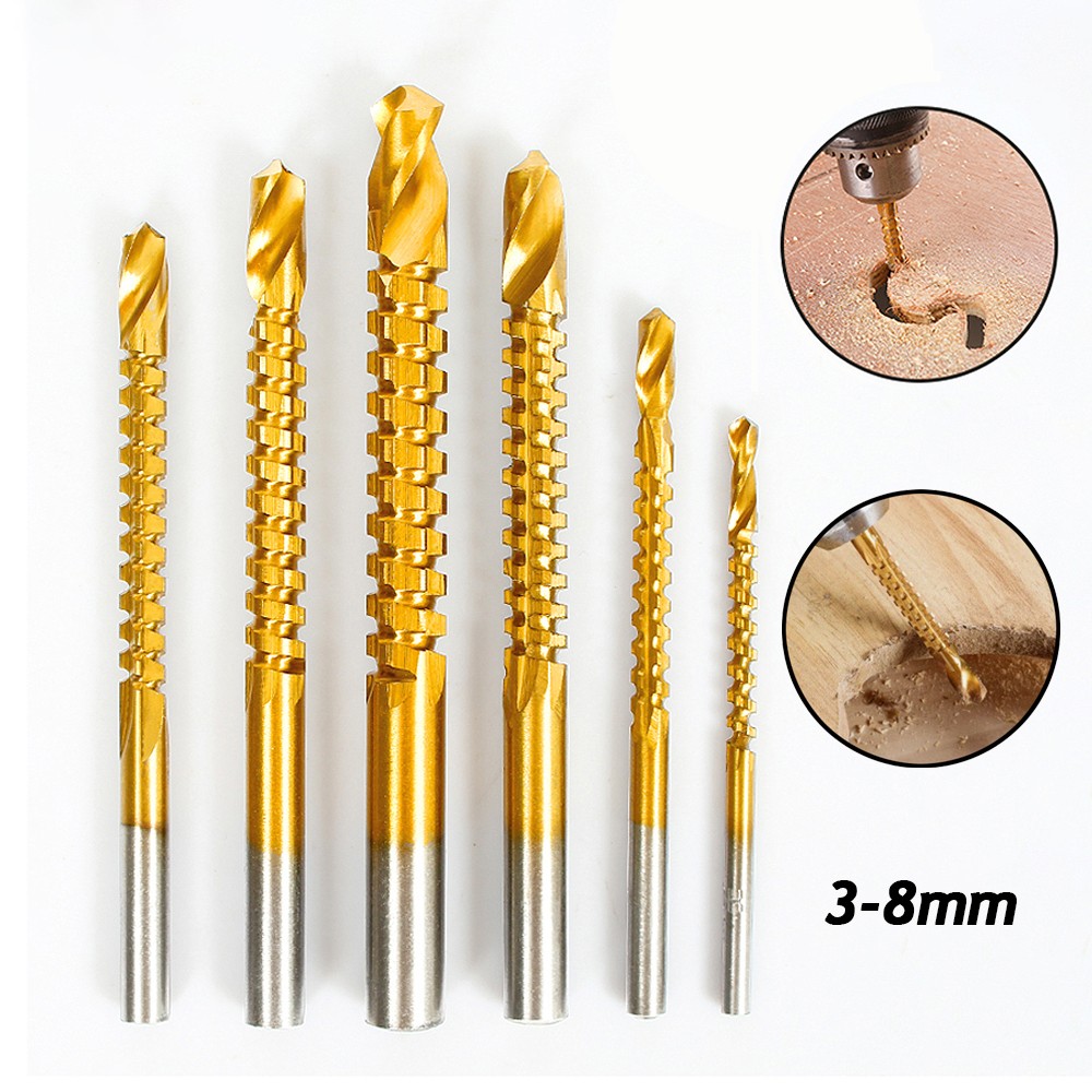 Titanium Coated Twist Saw Drill Bit Set Cutting Groove HSS Tool Hole Cutter