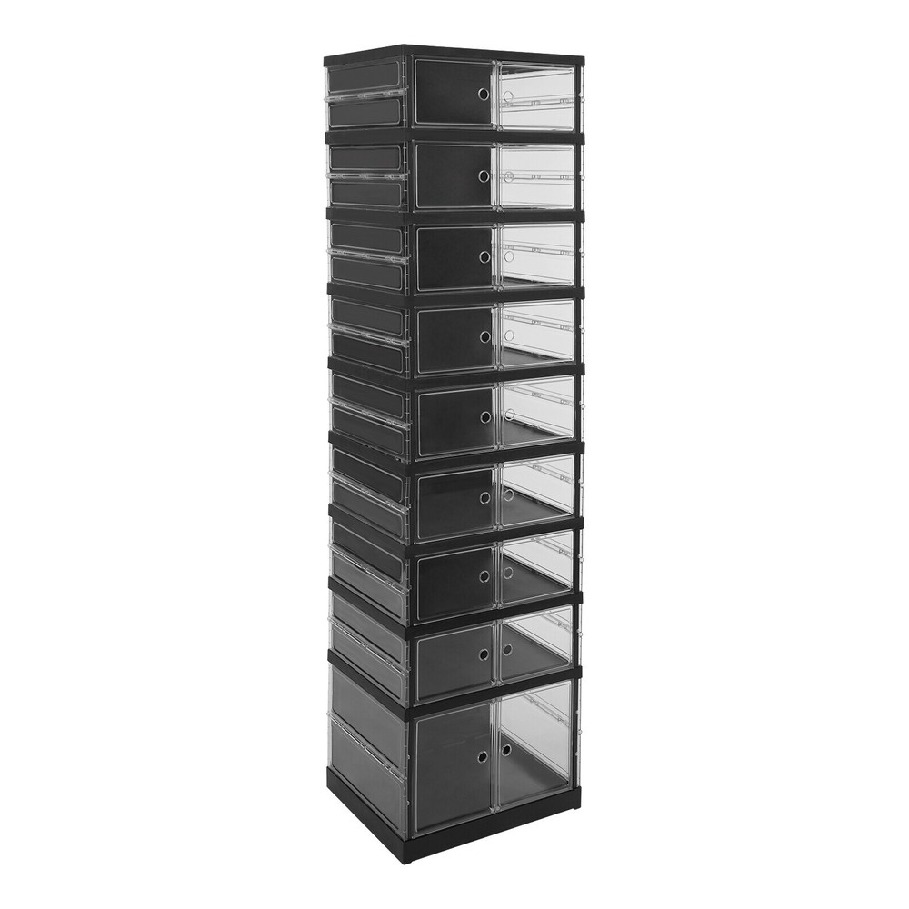 18 Pairs 9-Layer Shoe Rack Organizer Cabinet with Dustproof Storage