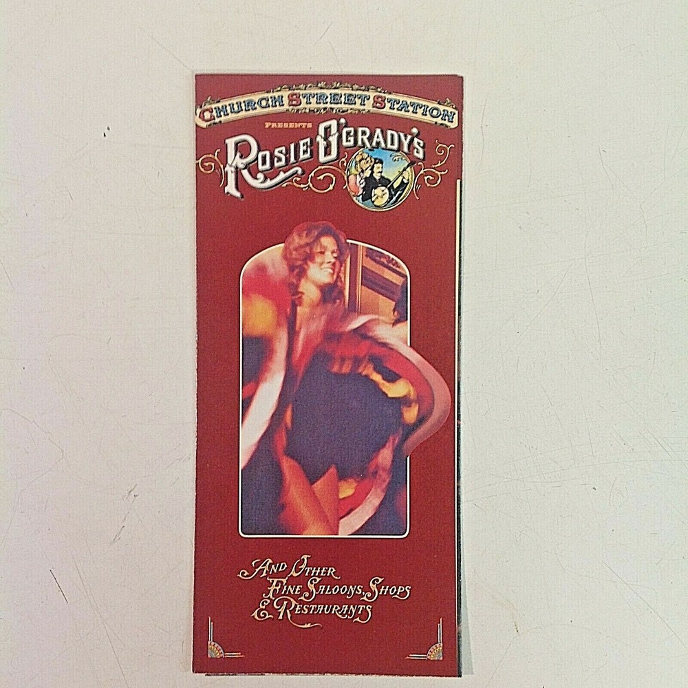 Vintage Church Street Station Rosie O'Grady's Color Brochure Downtown Orlando FL
