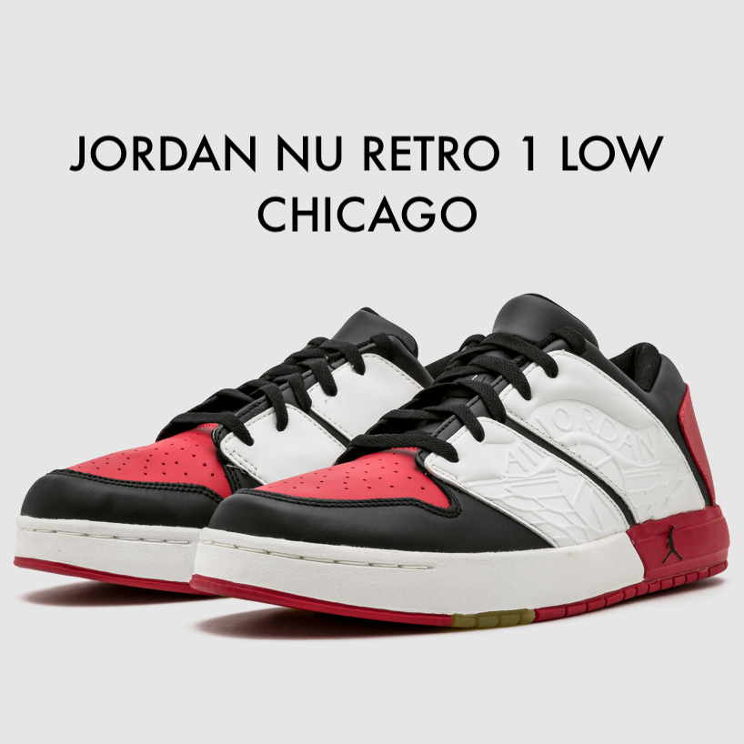Jordan Nu Retro 1 Low Chicago Varsity Red Black Men Shoe Sneakers 10 11 12 13 14