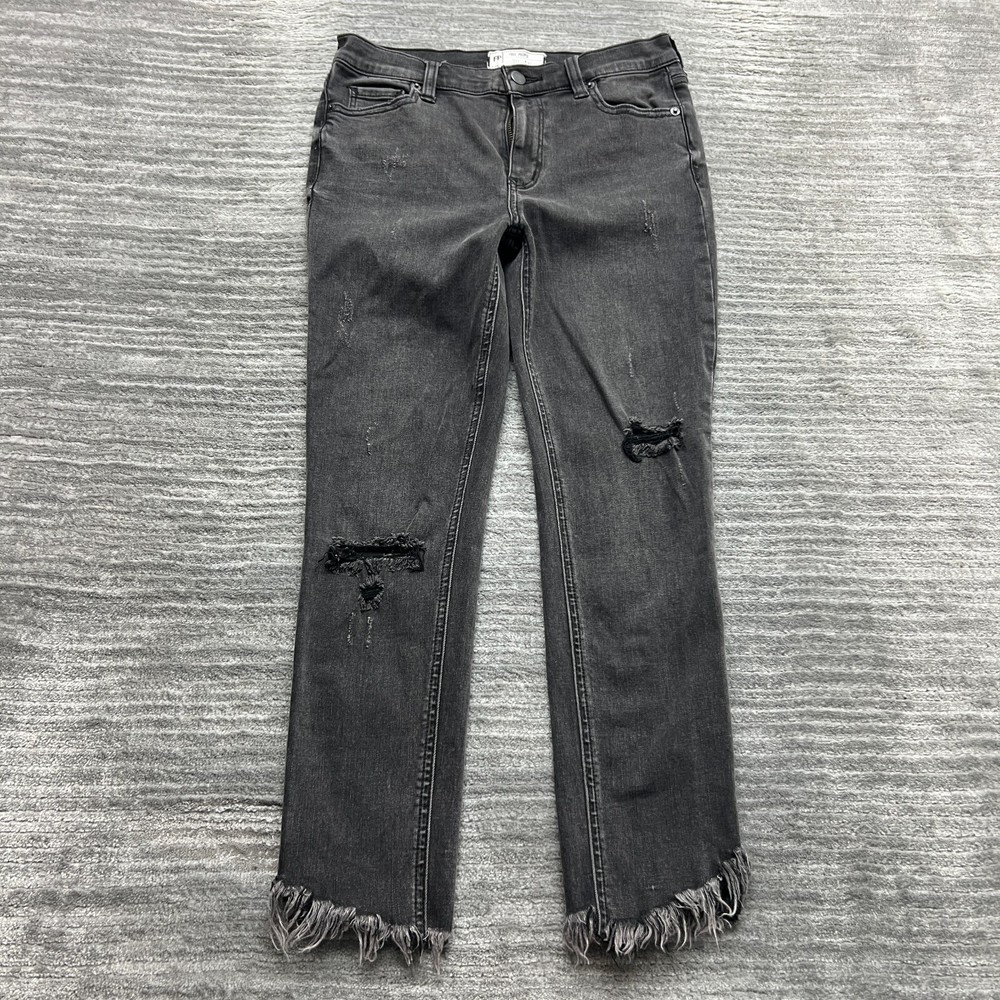Free People Jeans Size 27 Womens Skinny Stretch Dark Wash Black Denim