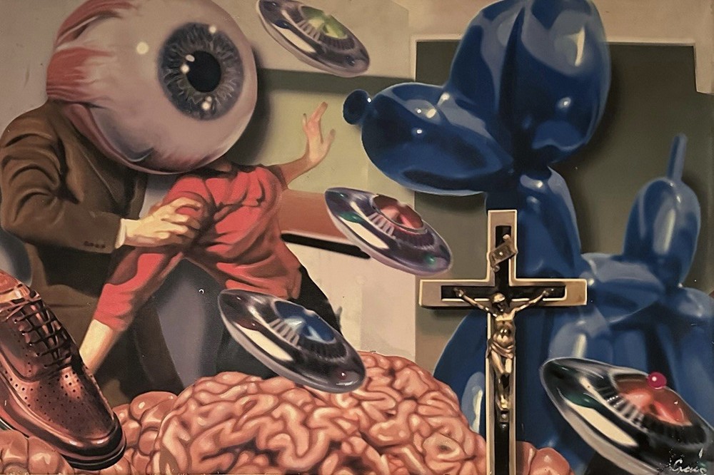 Early Painting by Pop Surrealist Artist Robert Craig “Dangerous Kitchen” (2010)