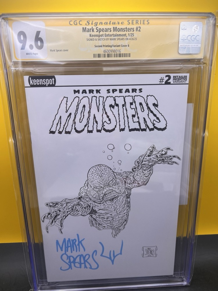 CGC 9.6 Mark Spears MONSTERS #2 2nd Printing Variant Cover SIGNED 1:20 Incentive