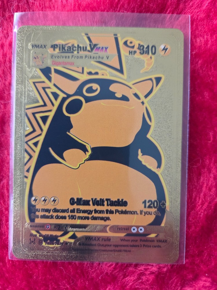 Pokemon Pikachu VMAX GOLD Foil Fan Art Collector Card  - 310 HP