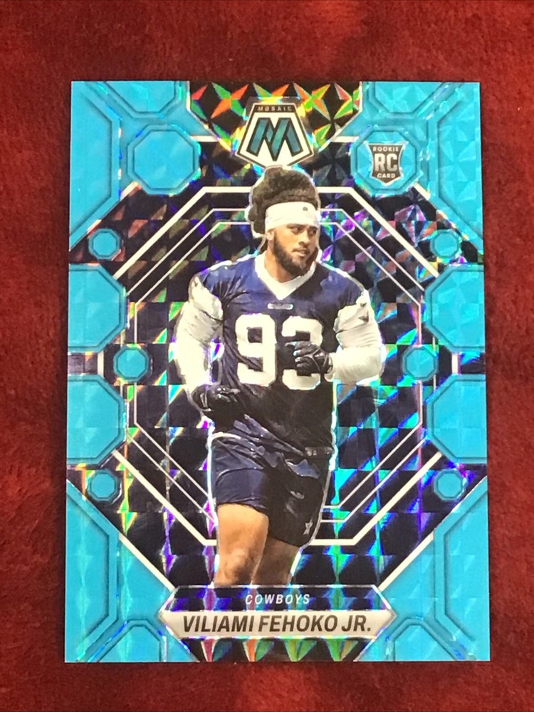 Viliami Fehoko Jr. 03/15 Blue Fluorescent Mosaic 2023 Panini Mosaic #375