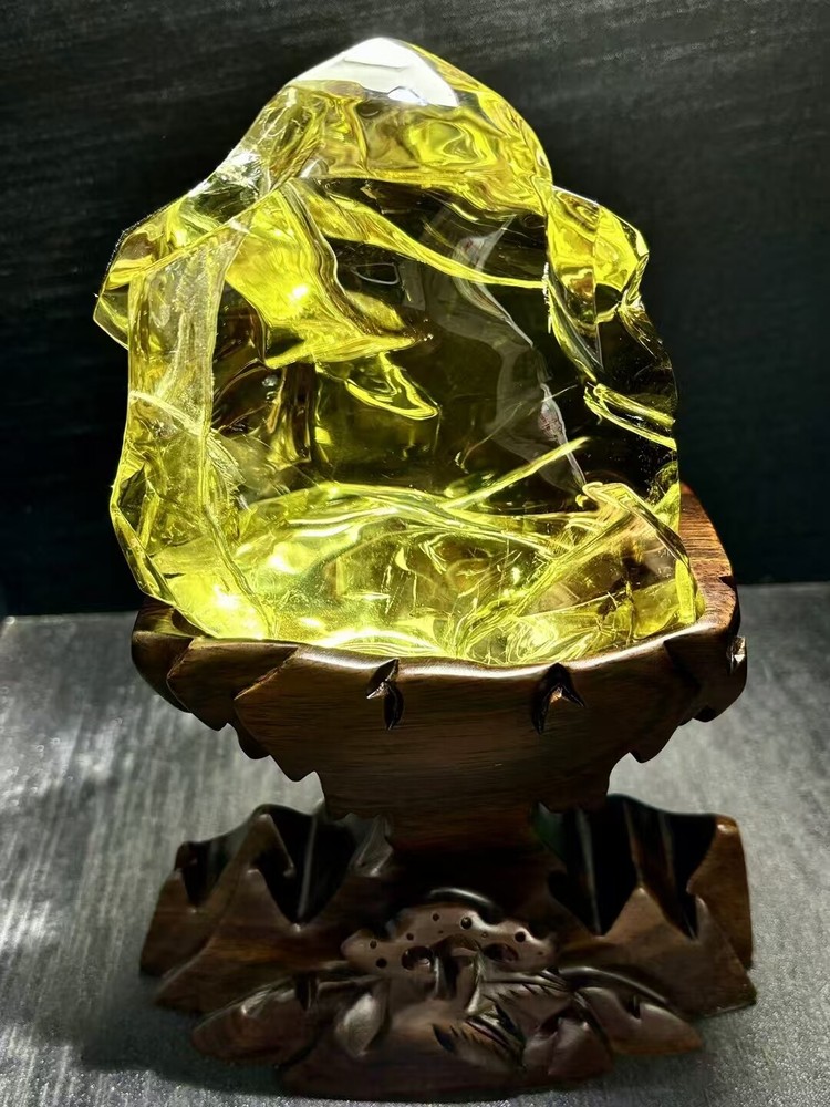 3.08LB Rare Natural Citrine Quartz Crystal Specimen with Stand for Reiki Decor