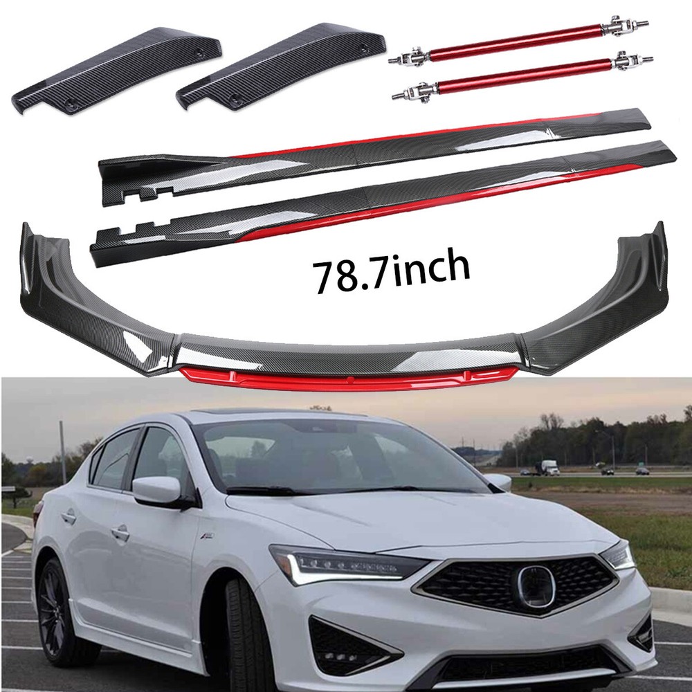 For Acura ILX Front Bumper Lip Carbon Fiber Rods 78.7