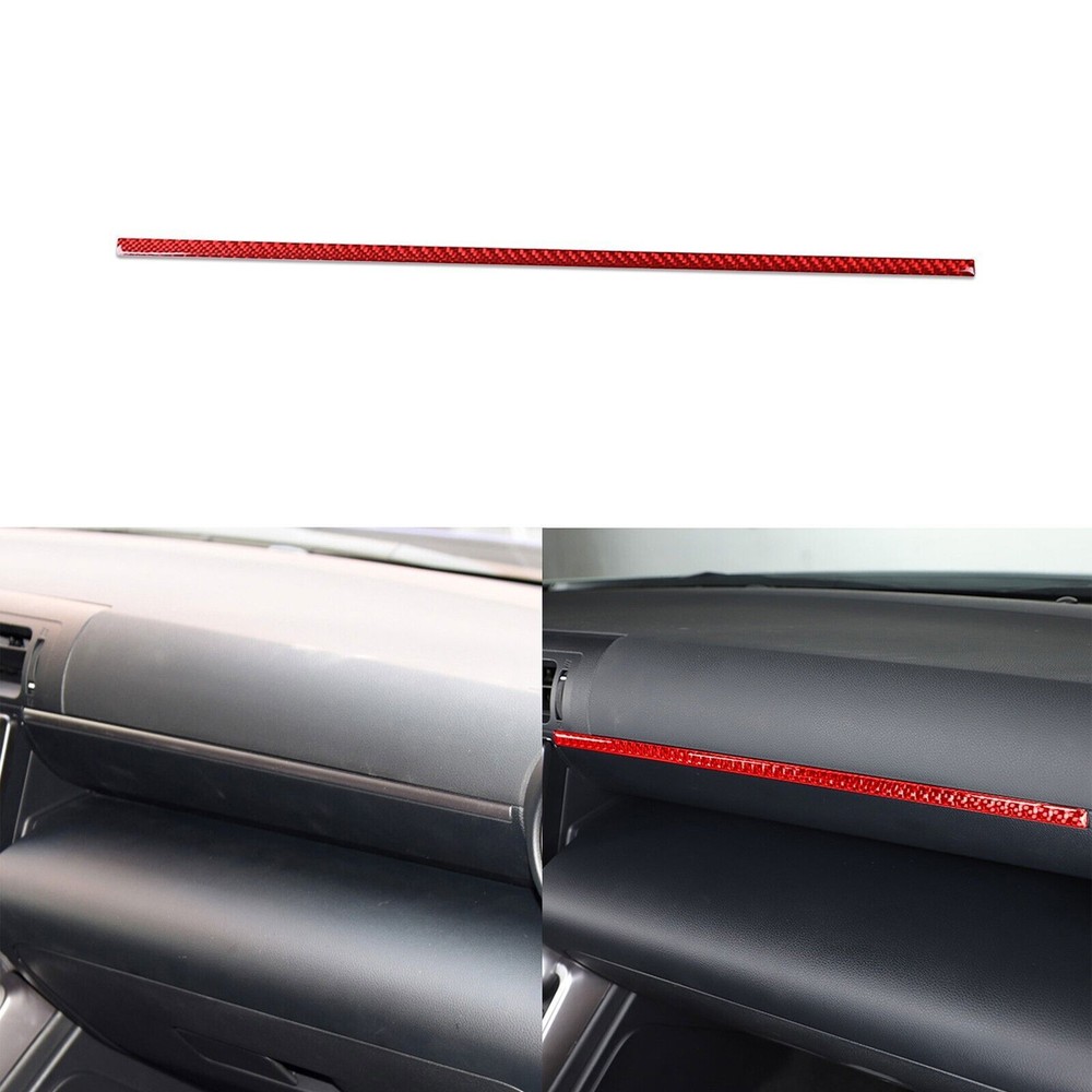 Red Carbon Fiber Co-pilot Dashboard Panel Trim Strips For Subaru BRZ GR86 22-23
