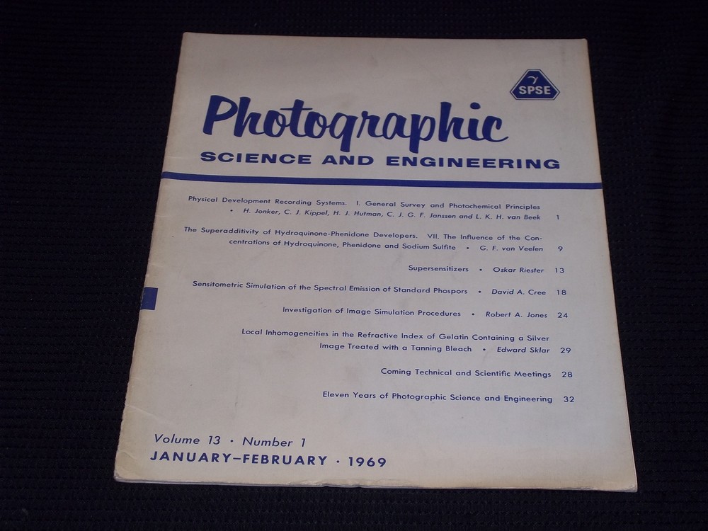 1969 JANUARY PHOTOGRAPHIC SCIENCE & ENGINEERING MAGAZINE - NICE COVER - H 3958