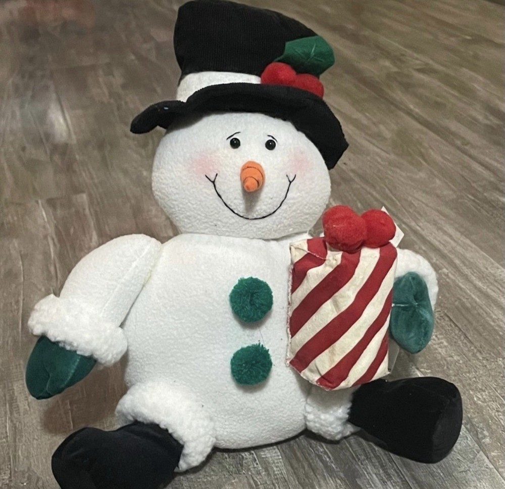 ! REAL VINTAGE! Christmas Snowman Home Decor Bean Plushie Doll