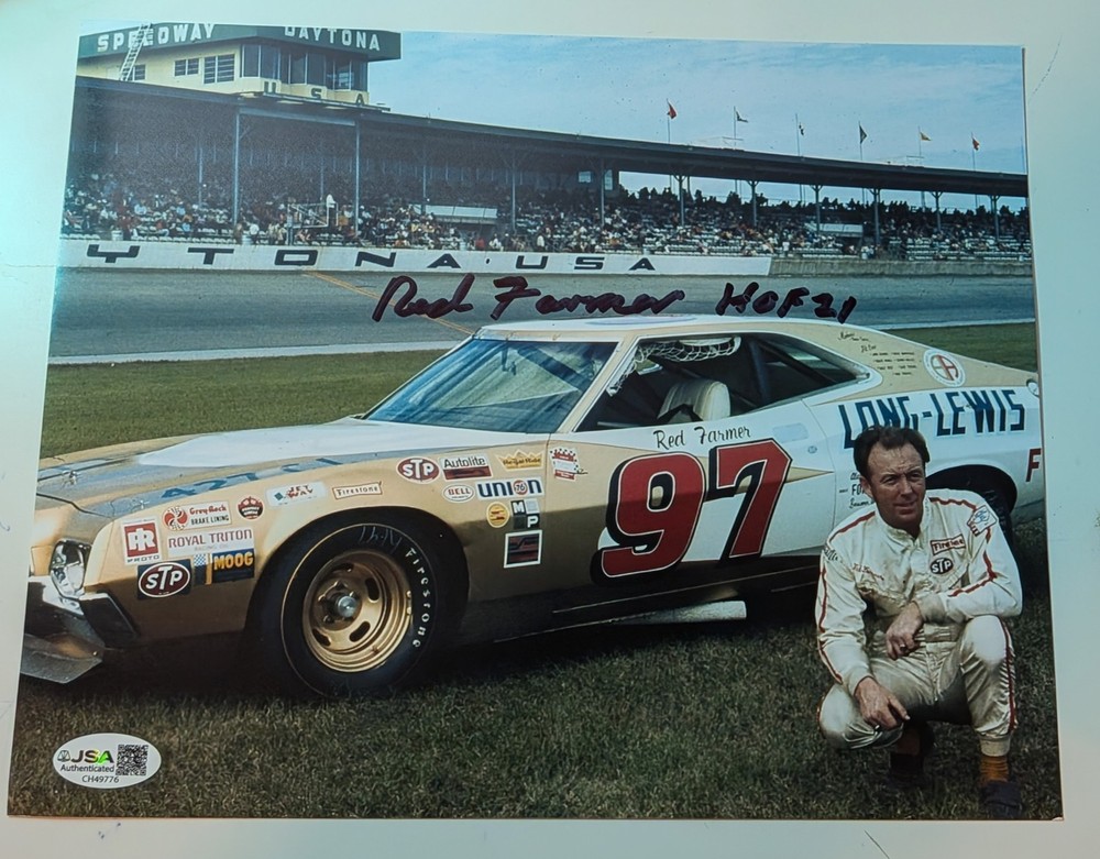 Red Farmer Signed 8x10 Photo Autographed JSA COA NASCAR Hall Of Fame HOF 21