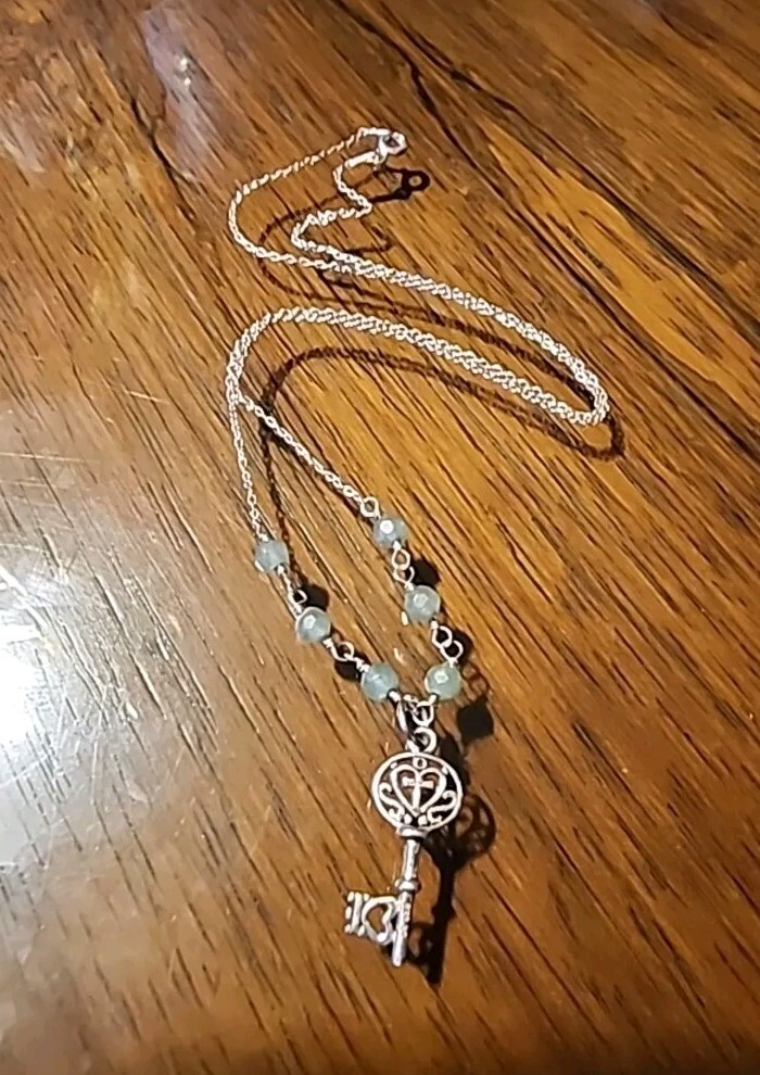 Rosary Green Aventurine Beads Stones Italy 925 Sterling Silver 20