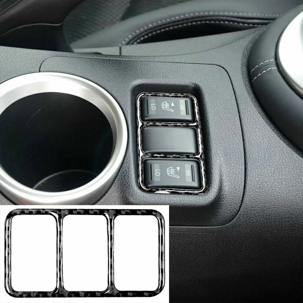 Carbon Fiber Seat Heater Soft Top Switch Panel Trim For Nissan 370Z 2009-2020