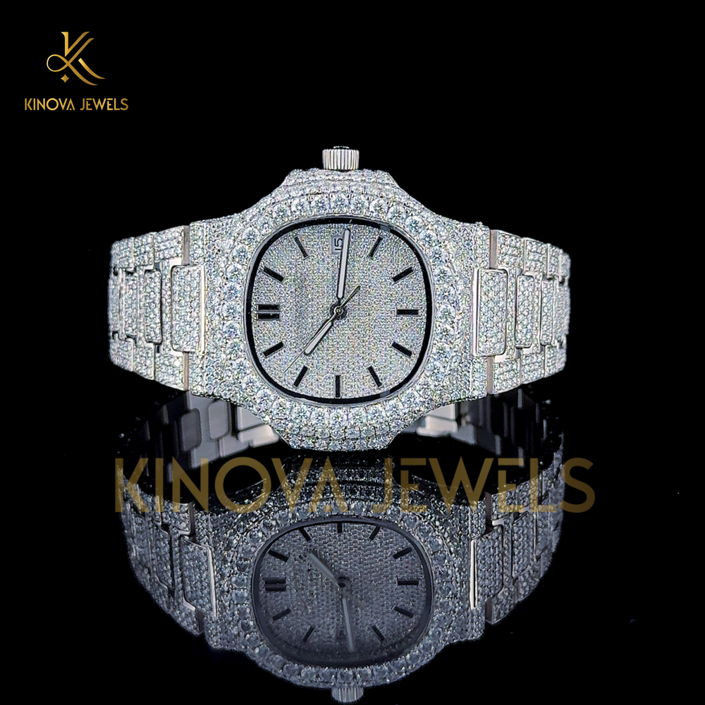 moissanite diamond watch men