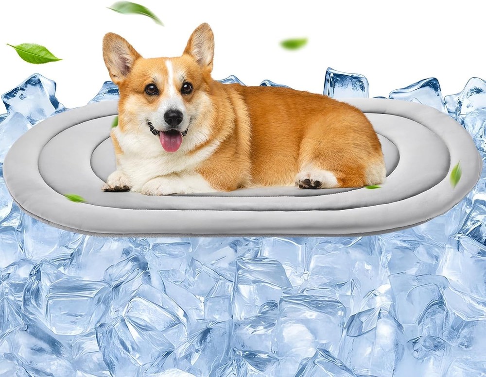 35x19 Inch Reversible Grey Cooling Mat for Dogs – Keep Pets Cool & Comfortable  