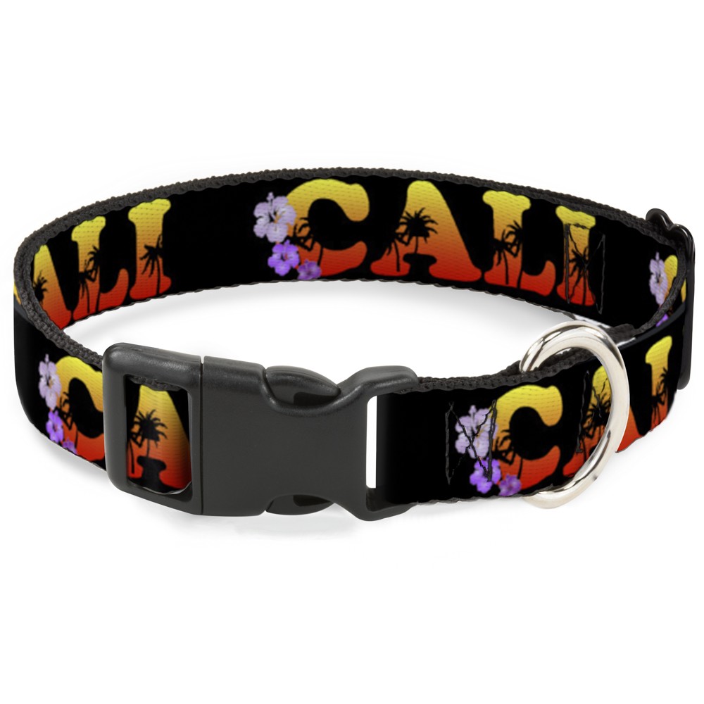 Plastic Clip Collar CALI Tropical Black/Multi Color Large 15-24