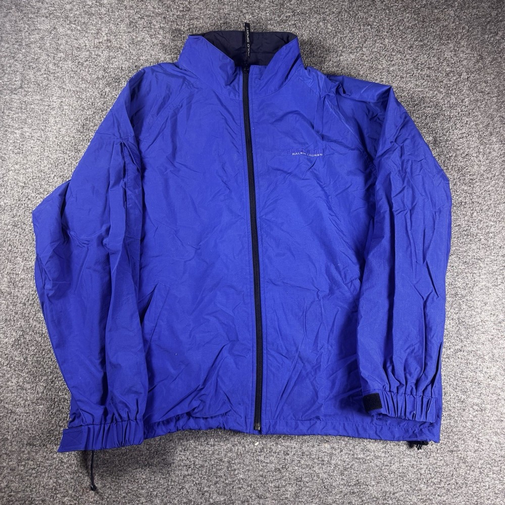 Vintage Polo Sport Ralph Lauren Windbreaker Jacket Mens XL Blue Full Zip Mesh