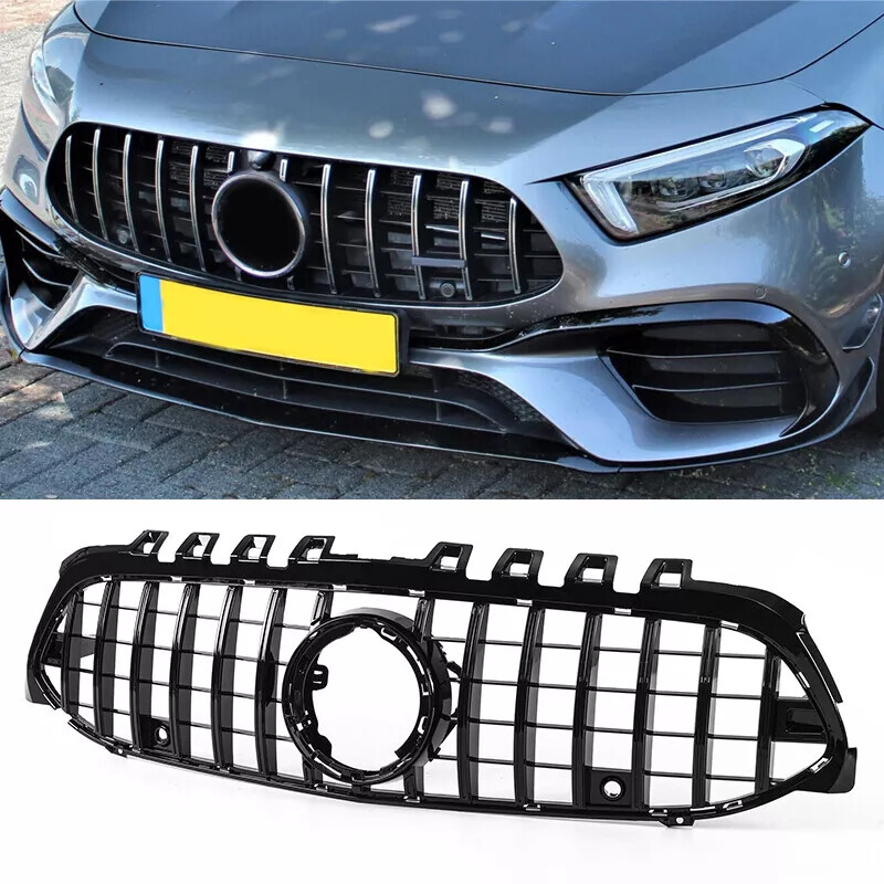 Front Grille Grill For Mercedes Benz A-Class W177 A200 A250 A35 Black 2019-22
