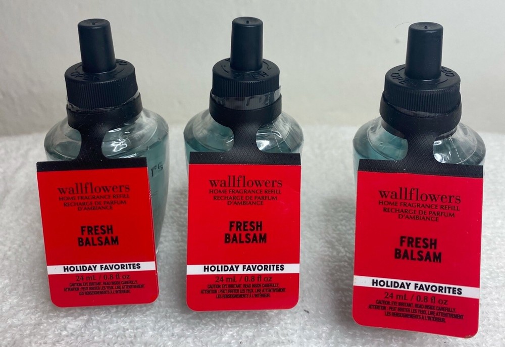 Lot Of 3 Fresh Balsam Wallflower Refills From Bath & Body Works. New 12/2024