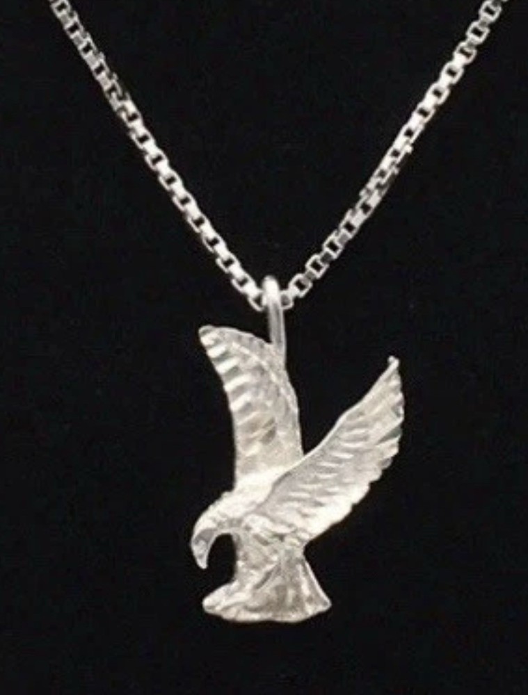 Beautiful New Sterling Silver Flying Eagle Pendant & Necklace 18 Inch Chain 925