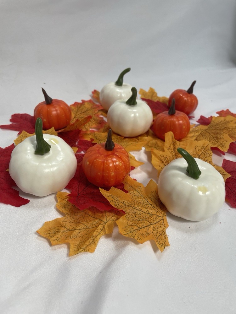 Festive Pumpkin and Autumn Leaves Decor Set