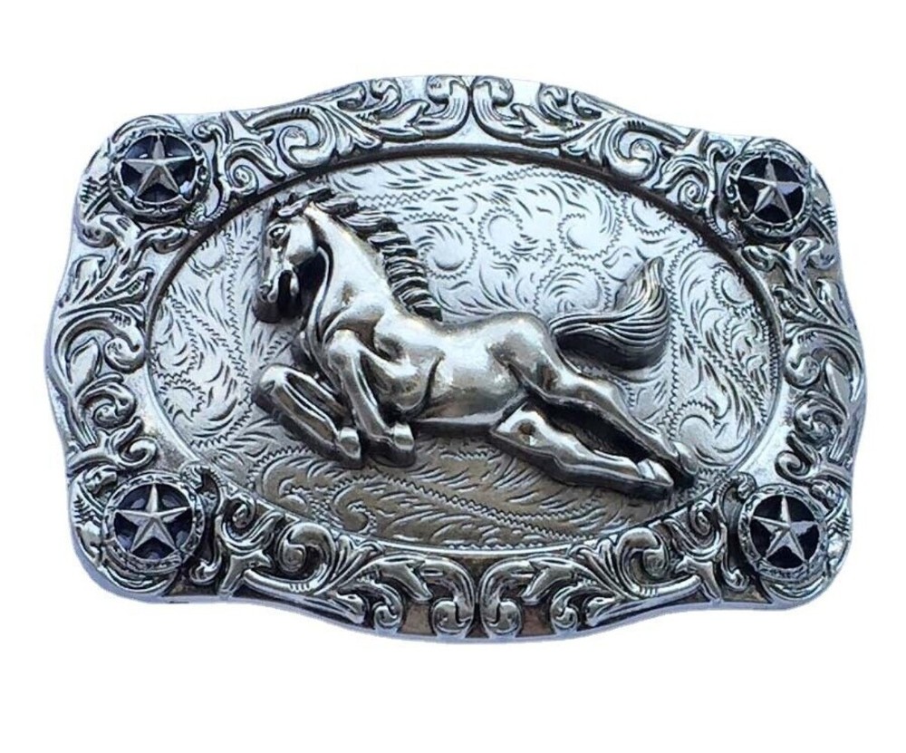 Large Western Belt Buckle for Men & Women Cowboy Rodeo Vintage Style Wear Horse
