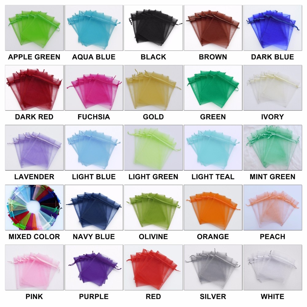 50/100/200/500 Organza Wedding Party Favor Gift Candy Sheer Bags Jewelry Pouch