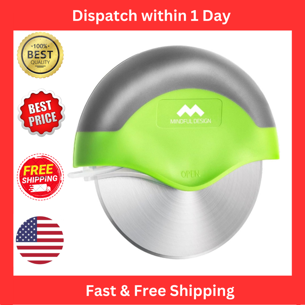 Stainless Steel Pizza Cutter with Sharp Removable Blade for Easy Slicing