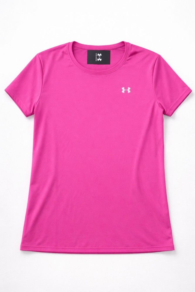 Under Armour Women's Velocity  Pink R-Neck T-Shirt Size S 1384246