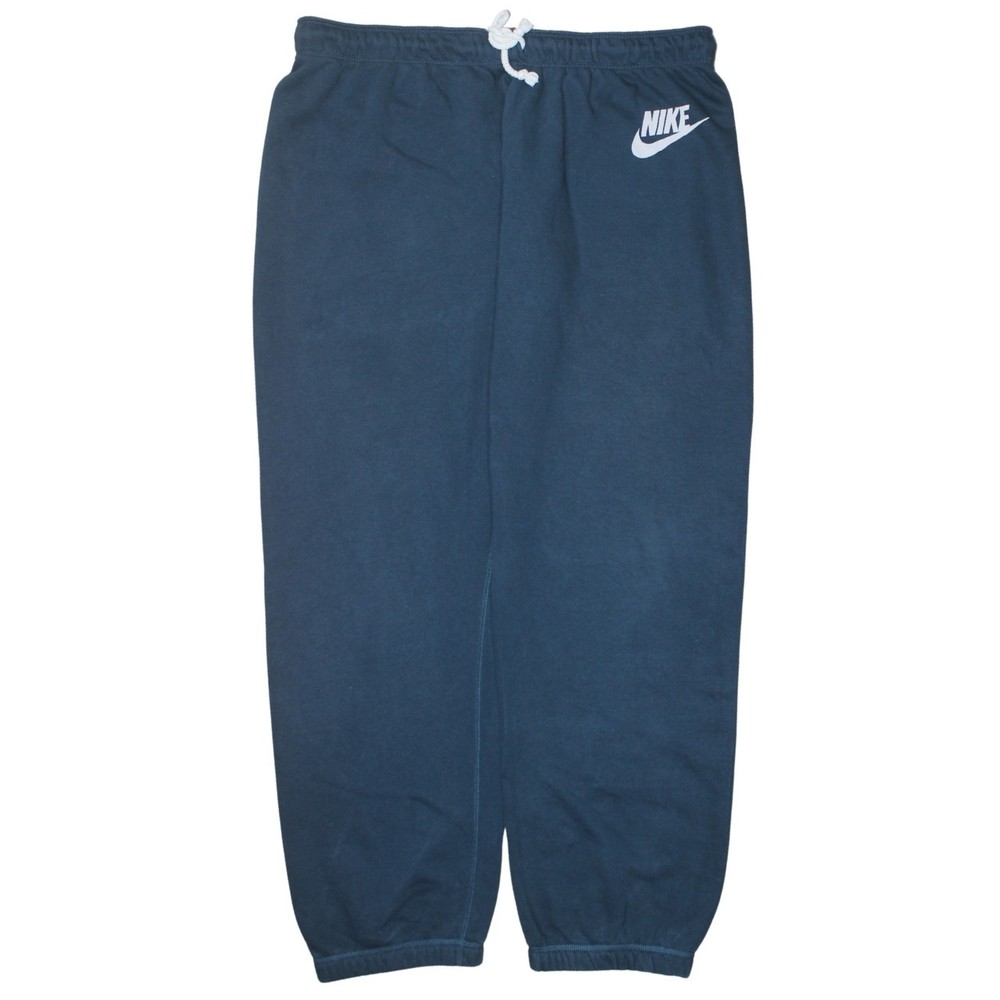 Nike Mens Joggers Navy Blue Fleece Sweatpants Elastic Cuffs Logo Print Gym XL