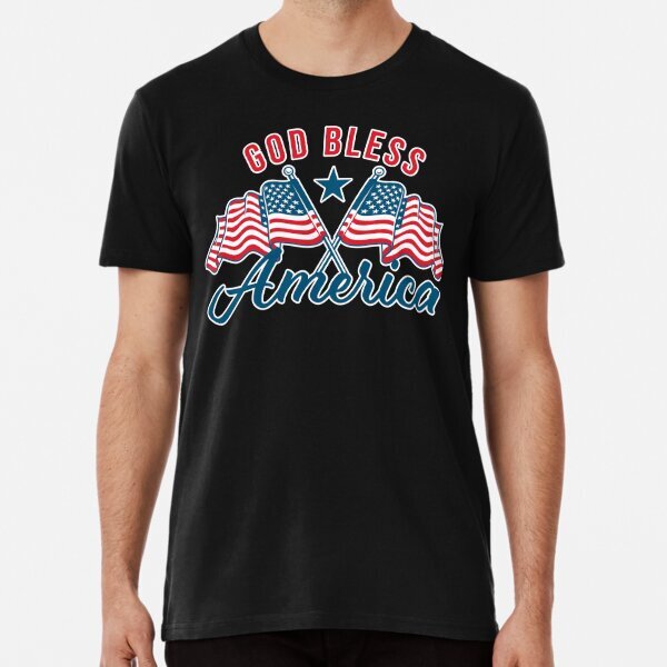4th July God Bless America USA Premium T-Shirt S-5XL