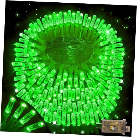 Upgraded 403FT 1000 LED Christmas Lights with Clear Wire in Green