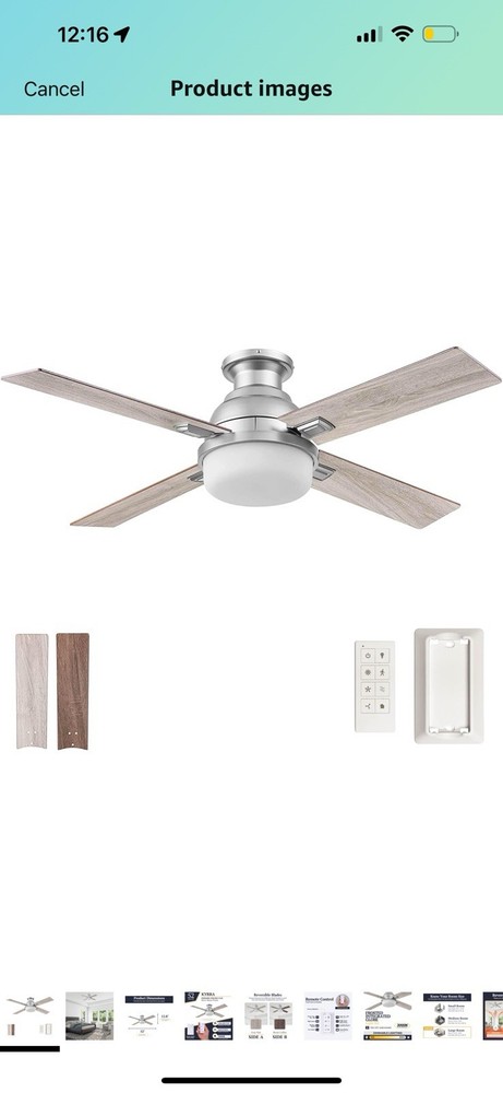 Prominence Home Kyrra 52 Inch Modern Indoor Semi Flush Mount LED Light Fixture 51681-01