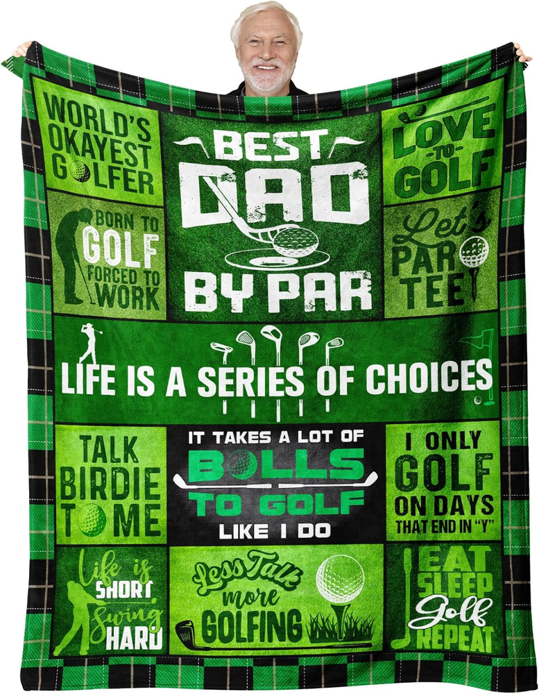 Fathers Day Golf Blanket for Dad 60x50 Golf Lover Gift Idea-image