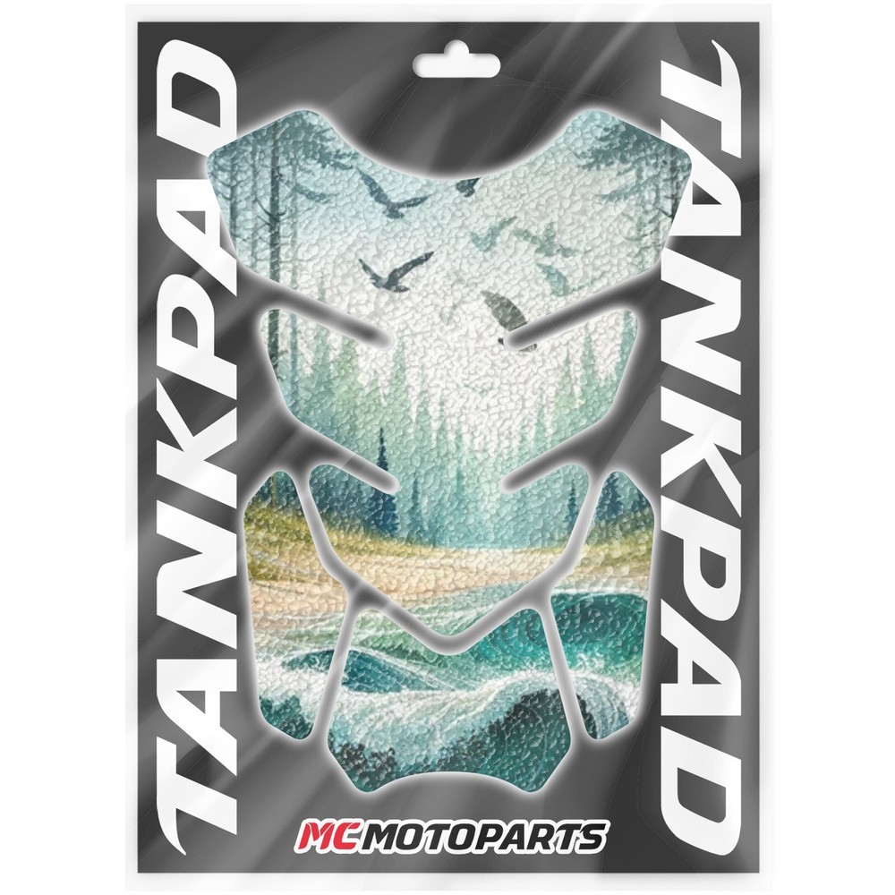 Mystical Forest and Ocean Waves Design Non-Slip Fuel Pad Grip Shield