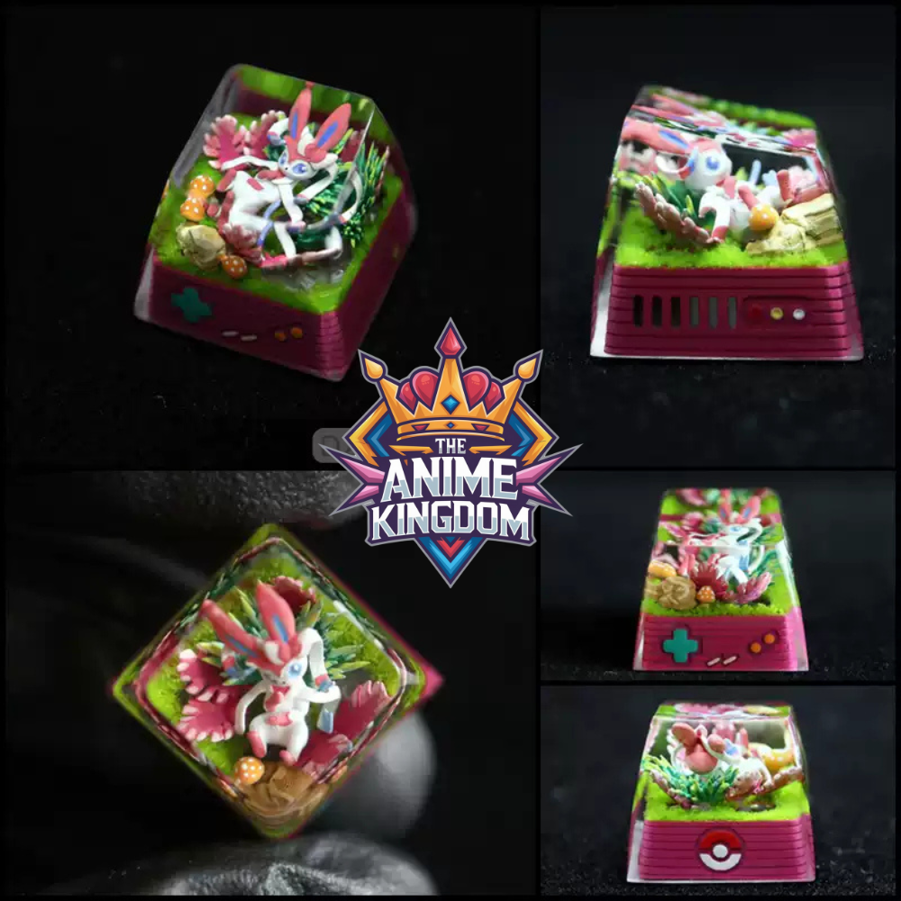 Handmade Pokemon Sylveon Mechanical Keycap Artisan Resin S-Craft Gift for Cherry MX Keyboards
