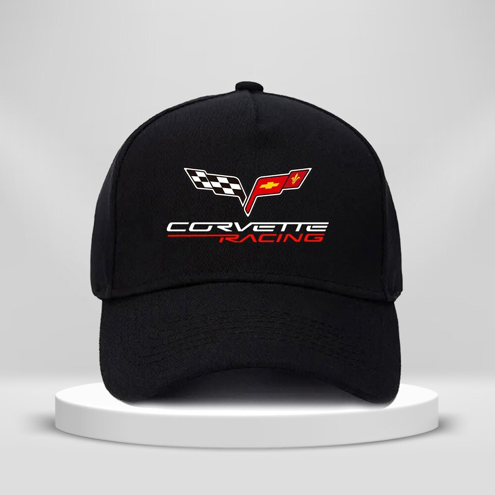 Corvette Racing Logo Print Hat 5-Panel Baseball Cap Unisex Adult