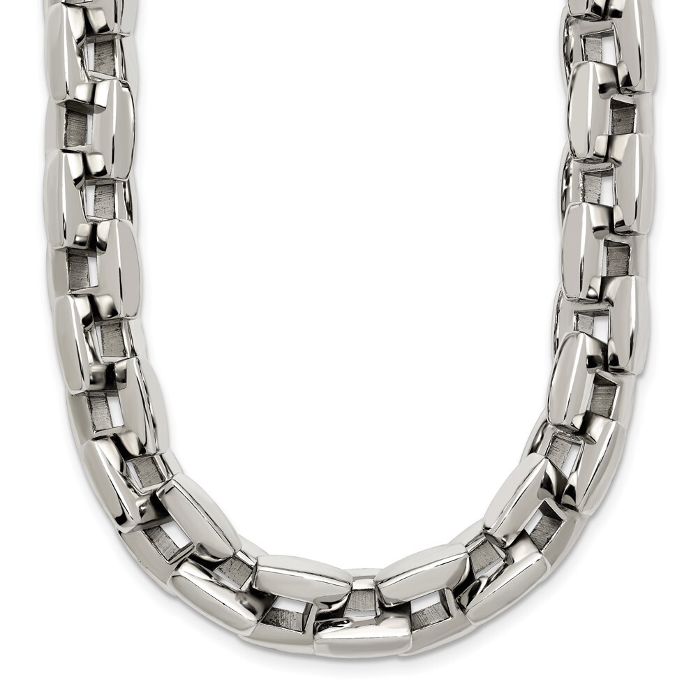 Stainless Steel Polished Square Link Chain Necklace 20