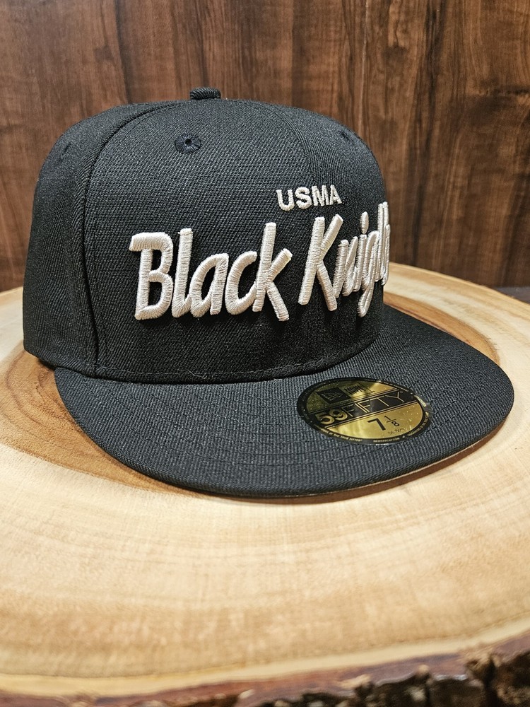 USMA Army Black Knights NCAA Script New Era 59Fifty Fitted Cap Size 7 1/8
