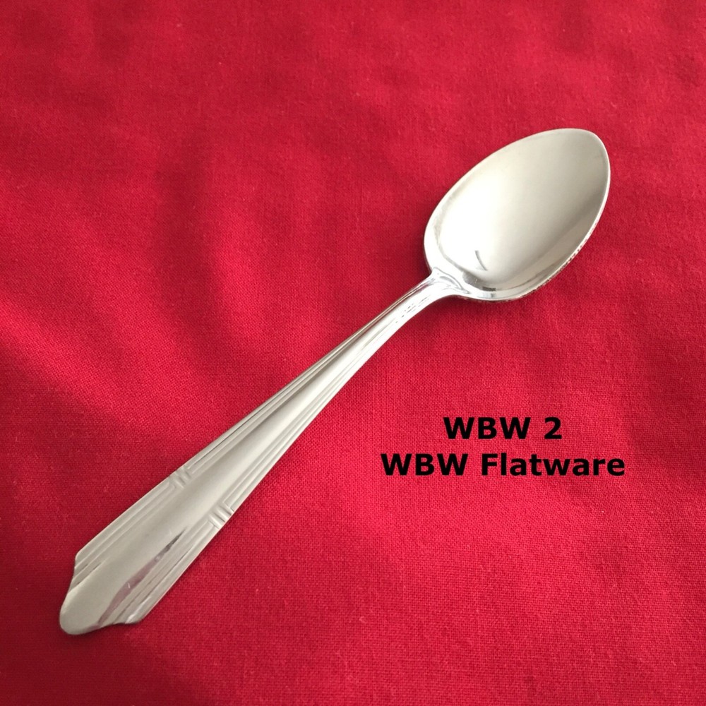 WBW 6 Stainless Steel Teaspoon with Ridged Bands Flatware Set