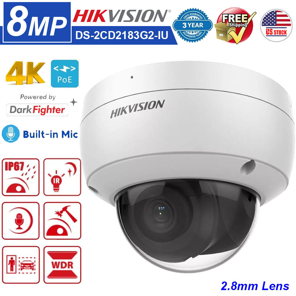 Hikvision DS-2CD2183G2-IU 8MP AcuSense Dome Camera with 2.8mm Lens