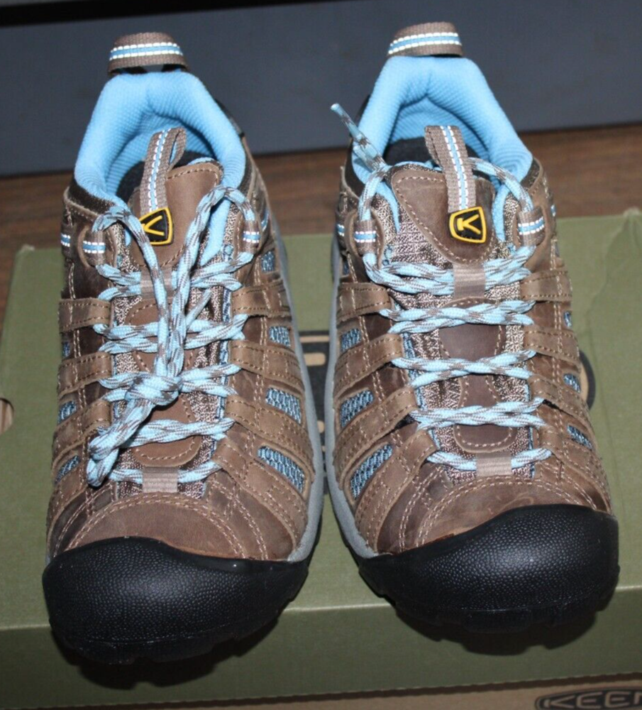 NIB KEEN VOYAGEUR 1011523 HIKING SHOES WOMENS SIZE 6 BRINDLE/ALASKAN BLUE