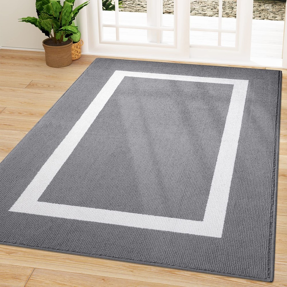 Indoor Door Mat, 59x35, Non-Slip Absorbent Resist Dirt Entrance Mat, Washable...