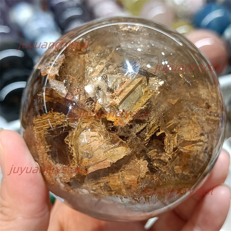 Natural Red Mud Bones Quartz Sphere Ball Reiki Crystal Healing Home Decor 78mm