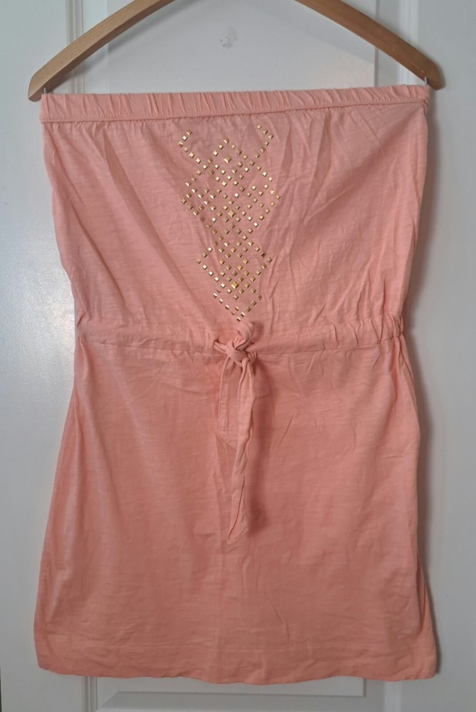 NWOT Banana Republic Women's Salmon Strapless Dress Size S Sundress Embellished