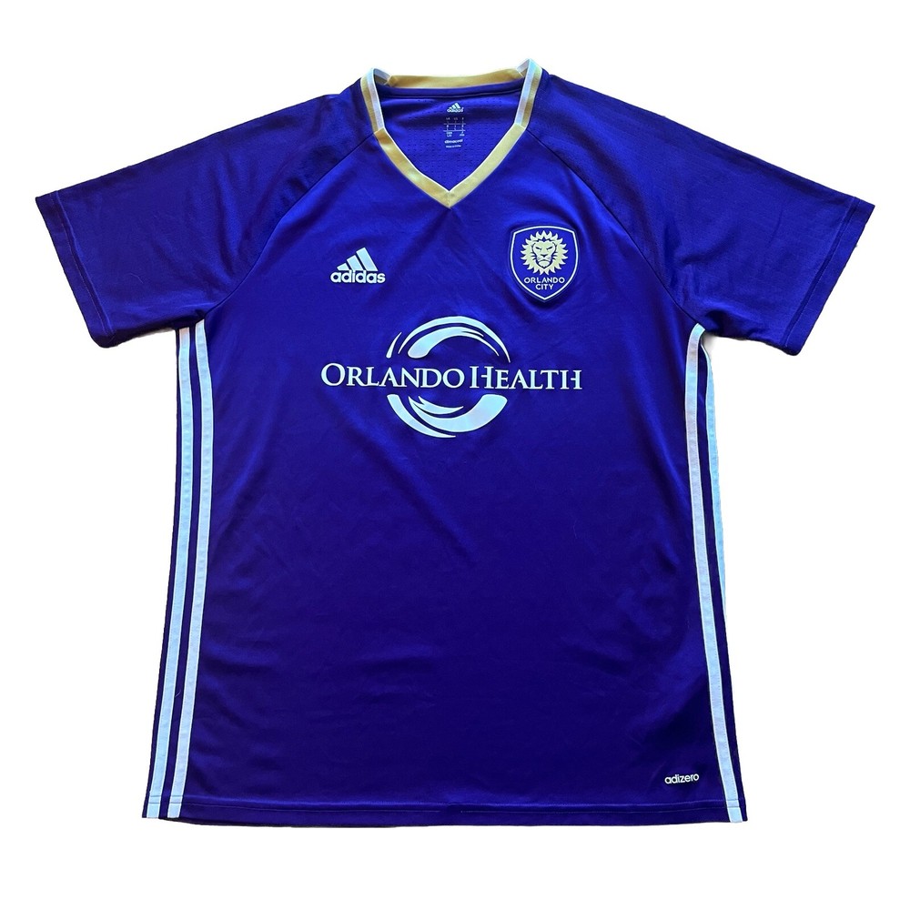 Orlando City SC Purple Soccer Jersey Mens Size L Adidas No Player Adizero MLS
