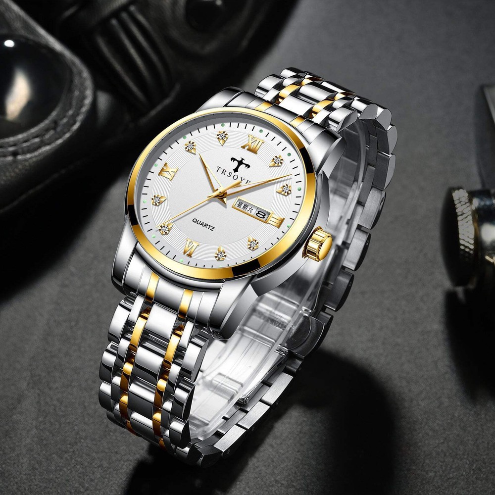 Luminous Casual Men's Quartz Watch with Calendar, Waterproof and Stainless Steel