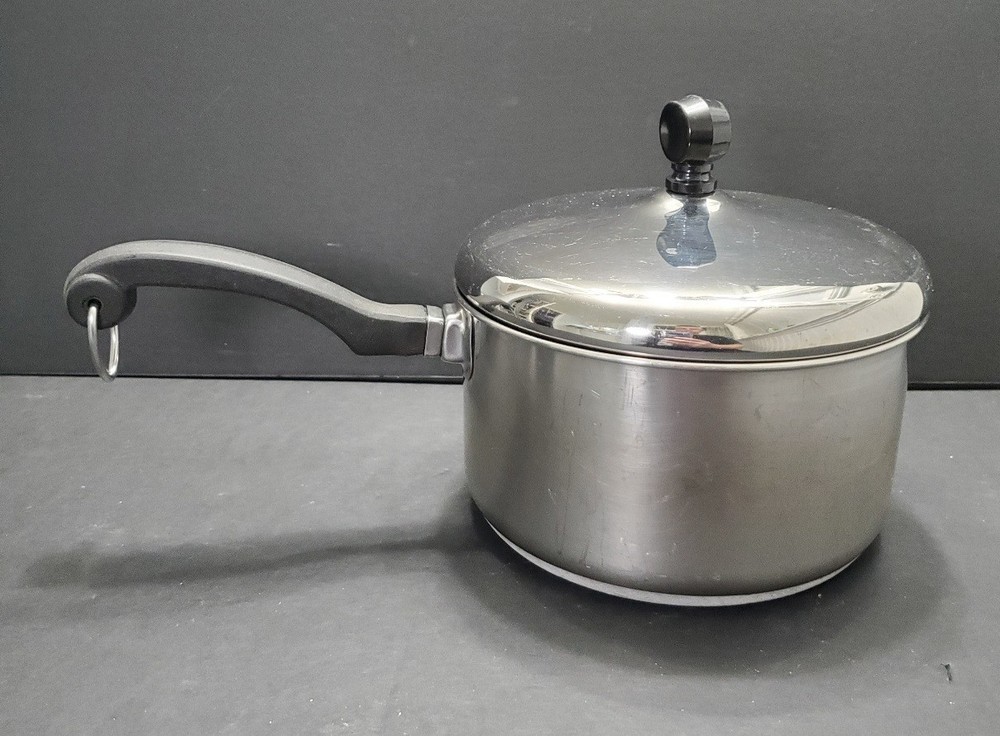 Farberware 2 Qt Saucepan & Lid Pot Stainless Steel Aluminum Clad USA Vintage VG